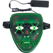 Light Up Green Stitch Face Mask Party City