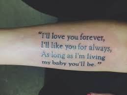  My First Tattoo Inspired By The Book Love You Forever Forever Tattoo Love You Forever Tattoos