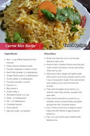 Simple Carrot Rice Recipe Tastedrecipes Recipe Rice Side Dish Recipes Rice Side Dishes Recipes