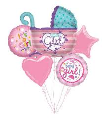 Baloanele cu heliu constanta, cu cat sunt mai colorate, cu atat vor inveseli mai mult spatiul! Buchet Baloane Maternitate Fata Baloane Nou Nascut Balloons Ro