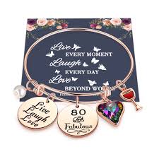 You don't want to give mom any ordinary gift this year. Ursteel Ursteel 80th Birthday Gifts For Women Mom Birthday Bracelet 80 Yr Old Birthday Gifts For Women Mom Grandma Friend Christmas Thanksgiving Birthday Present Jewelry Walmart Com Walmart Com