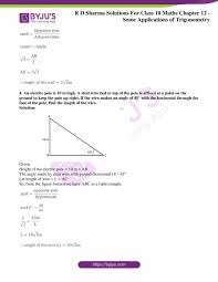 Angle with a measure of greater than 0 and. Rd Sharma Solutions For Class 10 Chapter 12 Some Applications Of Trigonometry Obtain Pdf For Free
