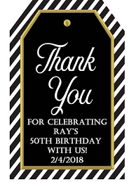 50th Birthday Thank You Gifts Personalized Black And White Thank You Tags Printable Tags For Favors 60th Birthday Tag Anniversary Tags Graduation Tag Wine Tag 112017 Thank You Tag Printable Birthday Tags Removable Sticker Paper