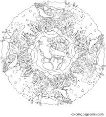 Practicing coloring is a proven path to successful learning for children. Mandala With Christmas Stocking Santa And Deers Coloring Pages Christmas Mandala Coloring Pages Coloring Pages For Kids And Adults