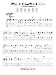 One accurate tab per song. I Want To Know What Love Is Easy Guitar Tab Print Sheet Music Now