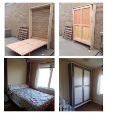 Full Sized Murphy Bed My Hubby Made He Fashioned Hinges So It Sits Flush Against The Wall Instead Of Havi Murphy Bed Diy Full Size Murphy Bed Murphy Bed Plans