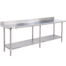 Regency 30 X 96 16 Gauge Stainless Steel Commercial Work Table With 4 Backsplash And Undershelf Stainless Steel Work Table Stainless Steel Kitchen Cabinets Stainless Steel Prep Table