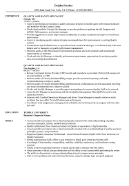 This quality assurance analyst cover letter is perfect if you are trying for a job in a software company. Quality Assurance Specialist Resume Samples Velvet Jobs