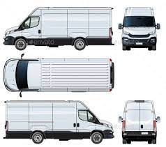 Vector Van Template Isolated On White Train Illustration Van Truck Detailing