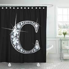 Teal faux glitter texture shower curtain (matte) $84.99. Atabie Bling Stunning Beautiful C In Diamonds And Silver Letter Shower Curtain 60x72 Inch Walmart Com Walmart Com