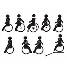 Icons Of Disabled People On The Wheel Chairs Vector Image On Vectorstock Chairs Logo Oversized Chair Living Room Wheelchair