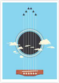 Sky Guitar Negative Space Art Negative Space Artwork Music Design