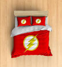 The Flash Bedding Superhero Duvet Cover The Flash By Designyland Flash Bedroom Super Hero Bedroom Decor Kid Room Decor