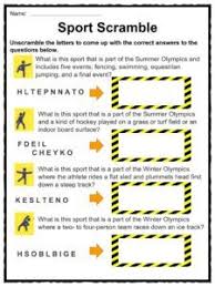olympics facts worksheets modern games history for kids