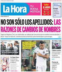 La «hora oficial de chile continental y antártica chilena» y la «hora oficial de chile insular occidental». Newspaper La Hora Chile Newspapers In Chile Thursday S Edition January 30 Of 2020 Kiosko Net