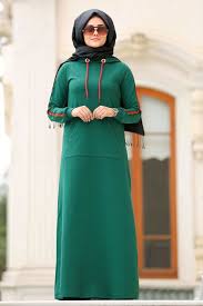 Nayla Collection Kollari Cizgili Yesil Tesettur Elbise 8065y Tesetturisland Com Moda Stilleri Elbise The Dress