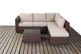 Brown Corner Sofa Set With Coffee Table Right Hand Facing Rattan Garden Furniture Patio Furniture Pillows Rattan Furniture Set