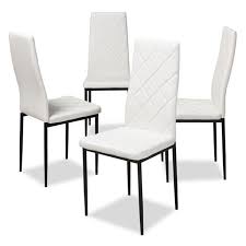 Set Of 4 Baxton Studio Blaise Modern And Contemporary White Faux Leather Upholstered Dining Chairs Walmart Com In 2020 White Dining Chairs Leather Dining Chairs Dining Chairs