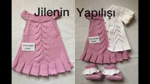 basit ve sik firfirli cocuk jilesi yapimi 2 3 yas knit baby dress baby hats knitting baby sweater knitting pattern