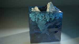 Low Poly Cube Of Ice Land Decor 3d Model Cube