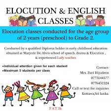 Elocution English For Preschool To Grade 2 Childhood Education Tuition Teacher Language Teacher