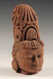 Continental Indian Red Sandstone Sculpture Head Of