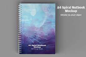 Download A4 Spiral Notebook Mockup Print Templates Spiral Notebook Simple Notebook