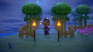 This garden uses black bamboo fencing rolls and large diameter bamboo poles. Cute Bamboo Garden Idea Animalcrossing