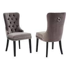 There are 828 brown velvet chairs for sale on etsy, and they cost $175.26 on average. Nspire Velvet Dining Chair 40 In Grey Brown Set Fo 2 202 080gy Reno Depot