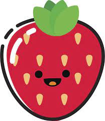 Happy Cute Kawaii Fruit Cartoon Emoji Strawberry Vinyl Decal Sticker Fruit Cartoon Fruits Drawing Kawaii Fruit