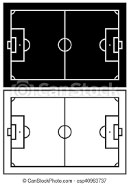 Campo Branca Futebol Pretas Isolado Canstock