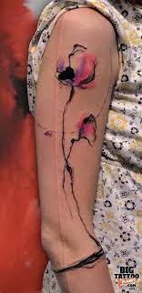 Watercolour Flower Tattoo Abstract Tattoo Trendy Tattoos Watercolor Tattoo Flower