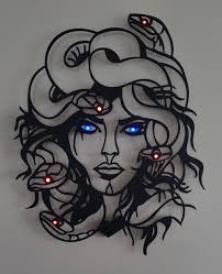 Medusa Light Metal Wall Decor,shining from your eyes, Greek Mythology Art,  Housewarming Gift, Living Room, Interior Design, Ideas, Gorgon