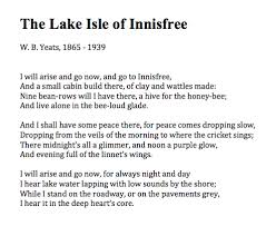 The Lake Isle Of Innisfree W B Yeats Innisfree Sylvia Plath Quotes Lake
