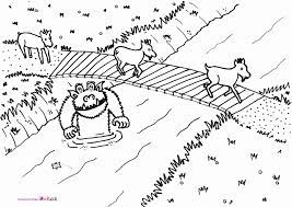 The third billy goat throws troll from the bridge. The Best Coloring Pages 3 Billy Goats Gruff Colouring Pages Coloring Home