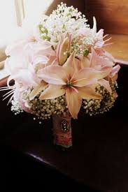 Asian Lily With Babies Breath Bridal Bouquets Www Abbadesign Net Pink Lilies And Babys Breath B Pink Wedding Flowers Lily Bouquet Wedding Bridal Bouquet Pink