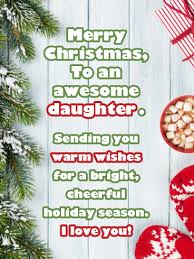 Merry Bright Christmas Card Wishes For Daughter Birthday Greeting Cards By Davia Merry Christmas Daughter Christmas Card Wishes Merry Bright Christmas