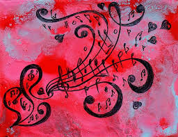 Hand Painted Abstract Painting Love Song By Julia Apostolova Music Art Print Music Painting Musical Art