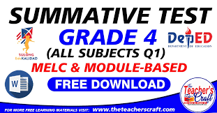 Test file 4 grammar 1 complete the sentences with the correct form of can, could, or be able to. Summative Test Grade 4 All Subjects Q1 The Teacher S Craft