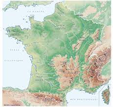 Tournée des sites culturels d'exception ou randonnées aux sommets. Carte De France Relief Montagne