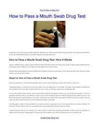 A new adulterant works, it beats the test. Calameo How To Pass A Mouth Swab Drug Test