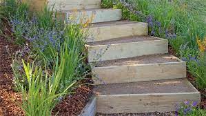 This Garden Stair Design Can Be Adapted To Suit Your Site We Used A Stair Width Of 1200mm The Other Two Sides O Outdoor Stairs Landscape Stairs Garden Stairs