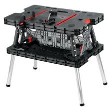 Keter Foldable Workbench W 85cm Departments Diy At B Q Keter Folding Work Table Folding Workbench Work Table