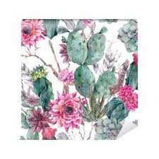 Bullet journal pink cactus watercolor flower: Cactus Watercolor Seamless Pattern In Boho Style Wall Mural Pixers We Live To Change
