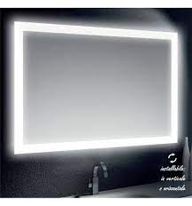 Kleopatra Specchio Da Bagno Filo Lucido 60x80 Cm Con Cornice Retroilluminata Led 12w Specchio Da Bagno Specchi Bagno Specchi