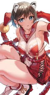 shimazu tekkou, tsubaki (blue archive), blue archive, absurdres, highres,  1girl, animal ears, armpits, bare shoulders, blue eyes, blush, braid,  breast curtain, breasts, brown hair, elbow gloves, gloves, hair between  eyes, large breasts,