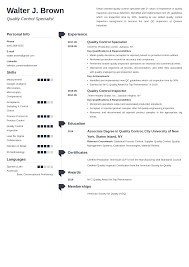Sample resume for a medical assistant. Quality Control Resume Examples Job Description Skills