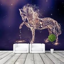 Online Shop Fantasy Horse Photo Wallpaper Custom Wall Mural Charming Galaxy Wallpaper Wall Art Bed In 2020 Bedroom Wallpaper Galaxy Girls Room Wallpaper Kid Room Decor