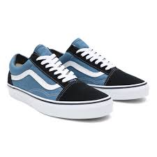 Chaussures old skool pour fille et garçon avec un laçage simple, à élastique. Chaussures Old Skool Bleu Vans