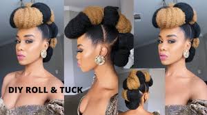 Length needed to achieve this style. Easy Roll Tuck Pin Updo On 4c Natural Hair Protective Style